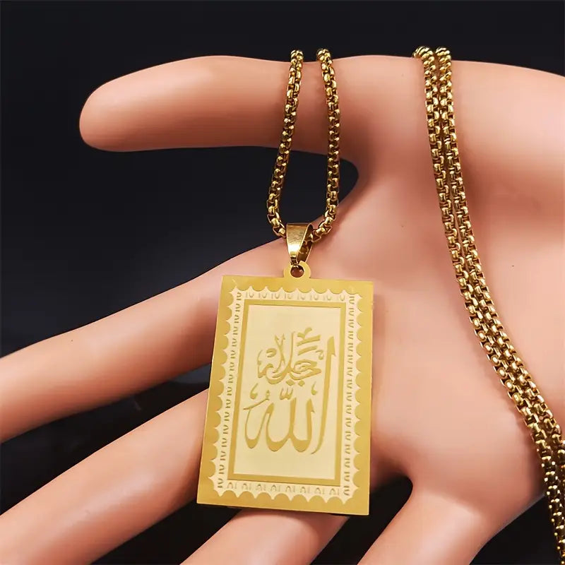 Men's 18K Gold Plated Stainless Steel Funky Pendant Necklace