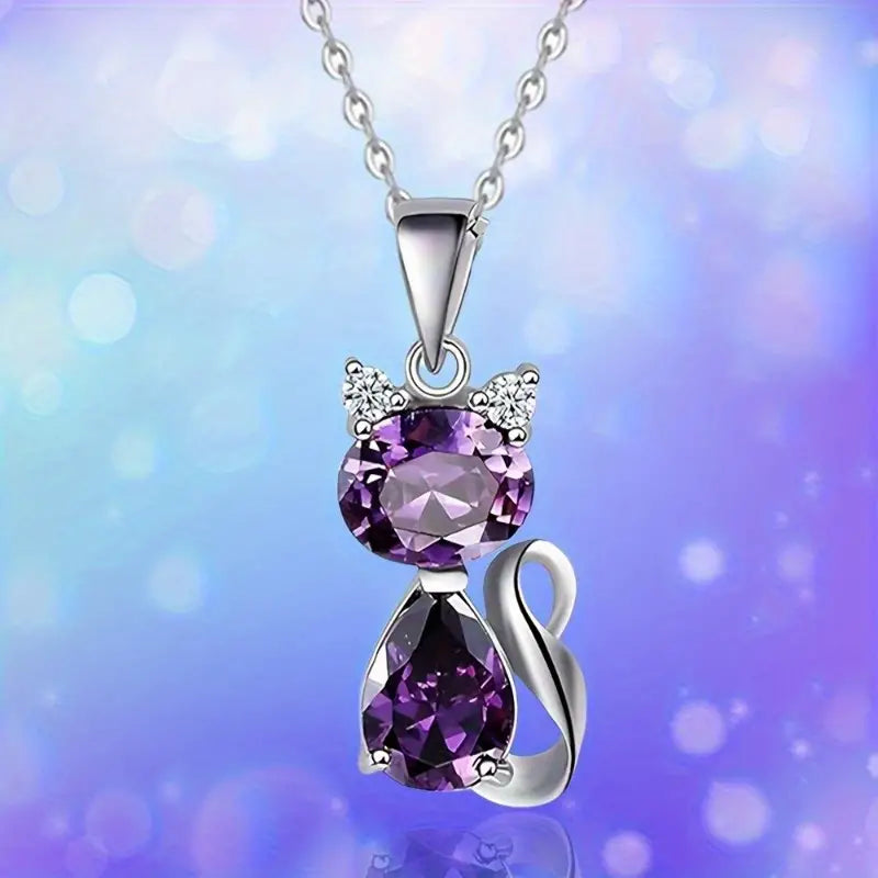 Creative Fashionable Shiny Dcute Cat Necklace, Versatile Exquisite Collar Pendant
