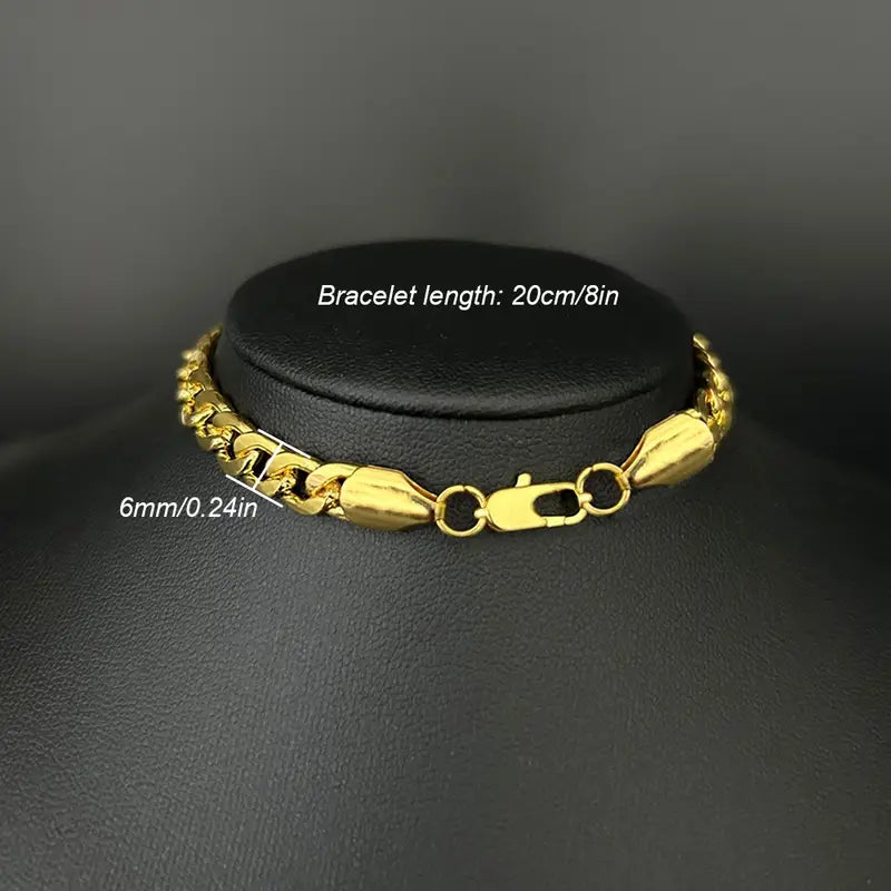 Fashion Hip Hop Bracelet & Necklace Set, For Men And Women