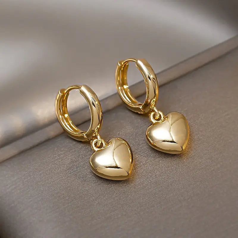 Small Peach Heart Earrings, Minimalist High-End Ear Buckles, Versatile Niche Design Jewelry For Women