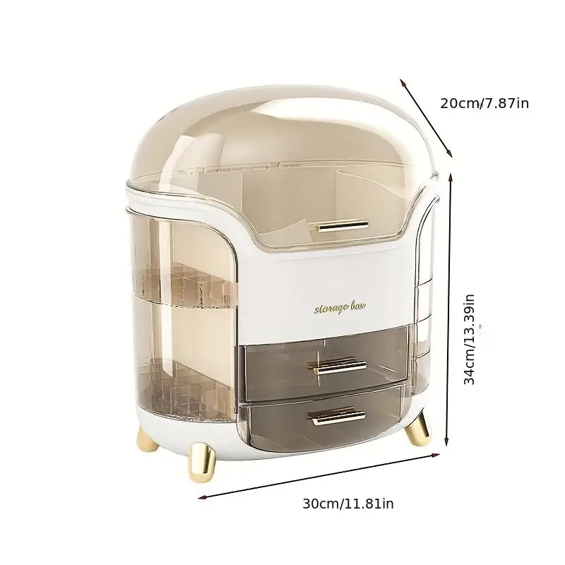 1pc White Makeup Supplies Storage Box With Lid