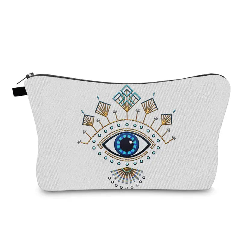 Travel Toiletry Bag Practical Cosmetic Storage Bag Portable Evil Eye Pattern Makeup Pouch