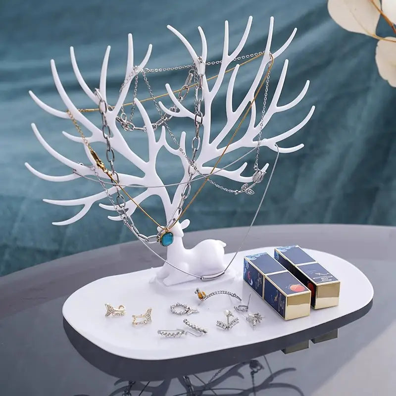 1pc Plastic Jewelry Display Rack, Deer Horn Tree Design For Necklaces, Earring