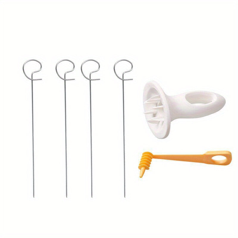 1set Portable Potato BBQ Skewer For Camping Chips Maker Slicer, Potato Spiral Cutter,