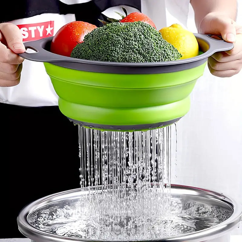 1pcs Collapsible Colander Round,Silicone Kitchen Sink Strainer