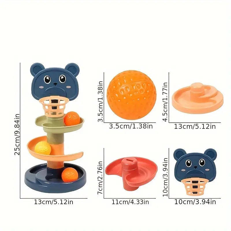 Children's Ramp Toy Basketball Track- 5 Layers- 5 Balls