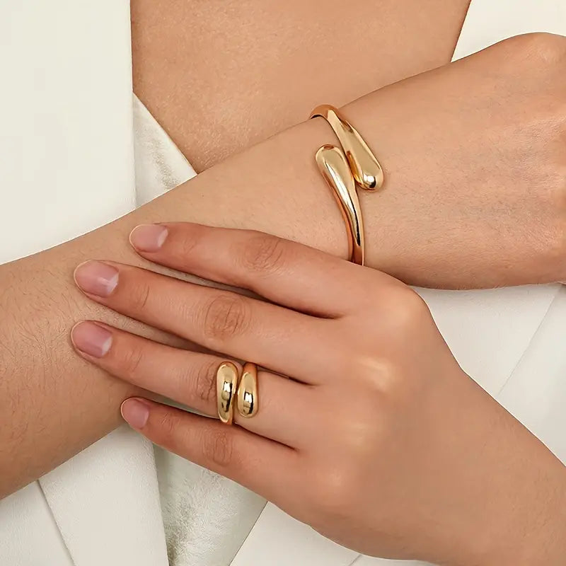 Geometric Ring Bracelet Ring Jewelry Set Alloy Jewelry Gift For Women Party