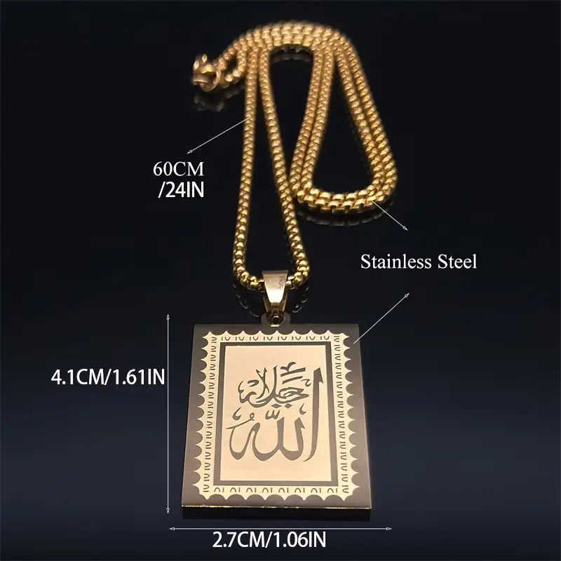 Men's 18K Gold Plated Stainless Steel Funky Pendant Necklace
