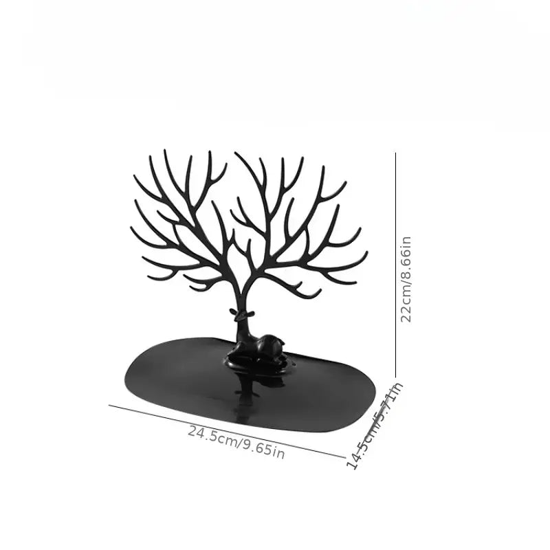 1pc Plastic Jewelry Display Rack, Deer Horn Tree Design For Necklaces, Earring
