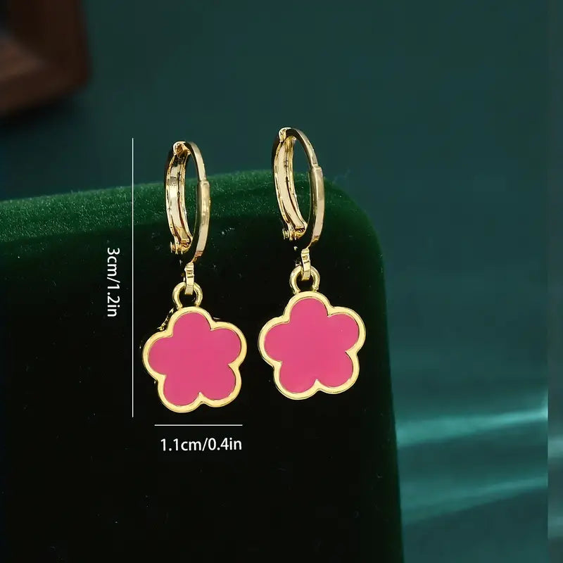 Exquisite Flower Design Hoop Earrings Elegant