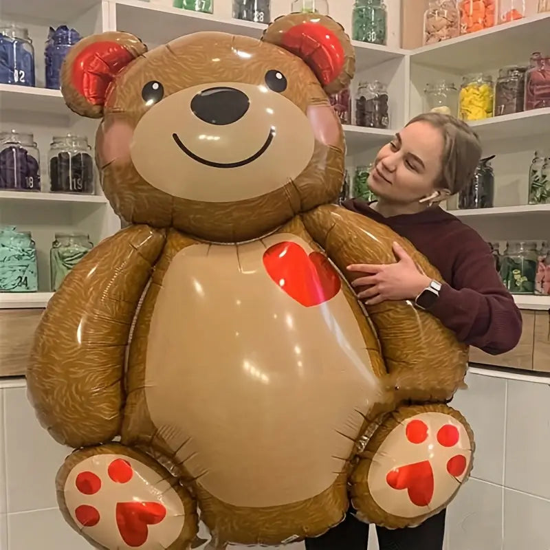 1pc, Cartoon Love Bear Foil Balloon, Valentine's Day Decor