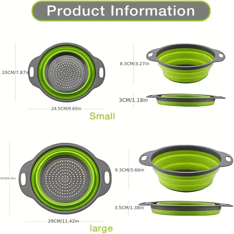 1pcs Collapsible Colander Round,Silicone Kitchen Sink Strainer