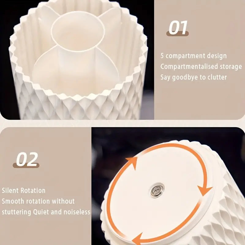 1pc Makeup Brush Storage Box, 360° Rotating Pen Holder