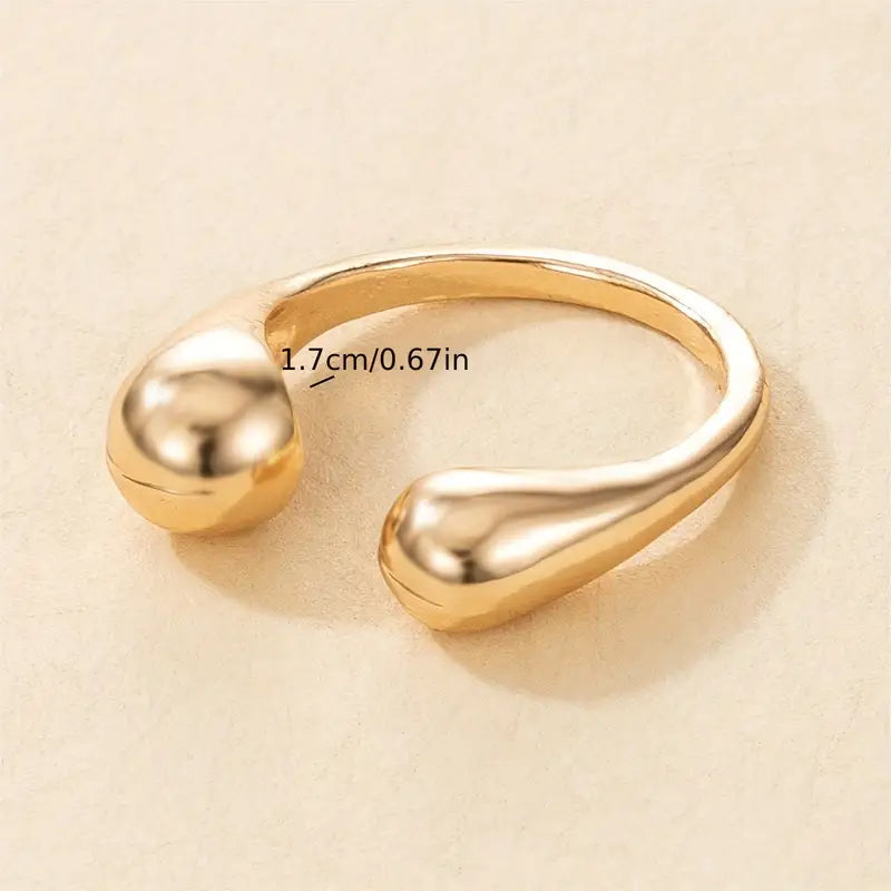 Fashion Chunky Ring Adjustable Cuff Silvery Make