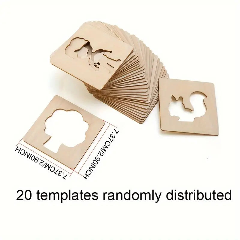 20pcs Wooden DIY Drawing Template