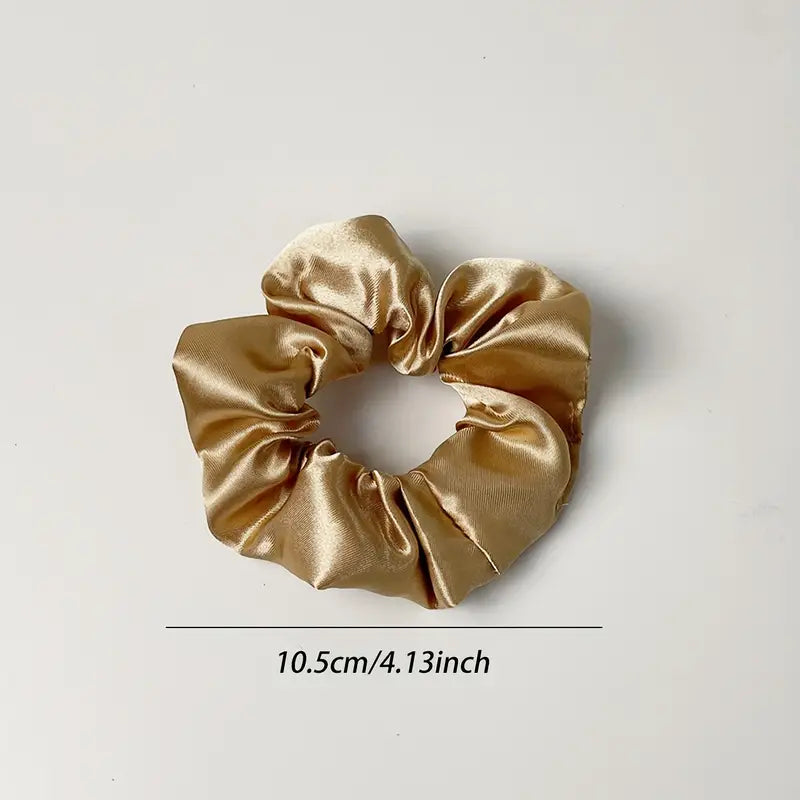 6 Pcs Silky Scrunchies Solid Color Hair Tie