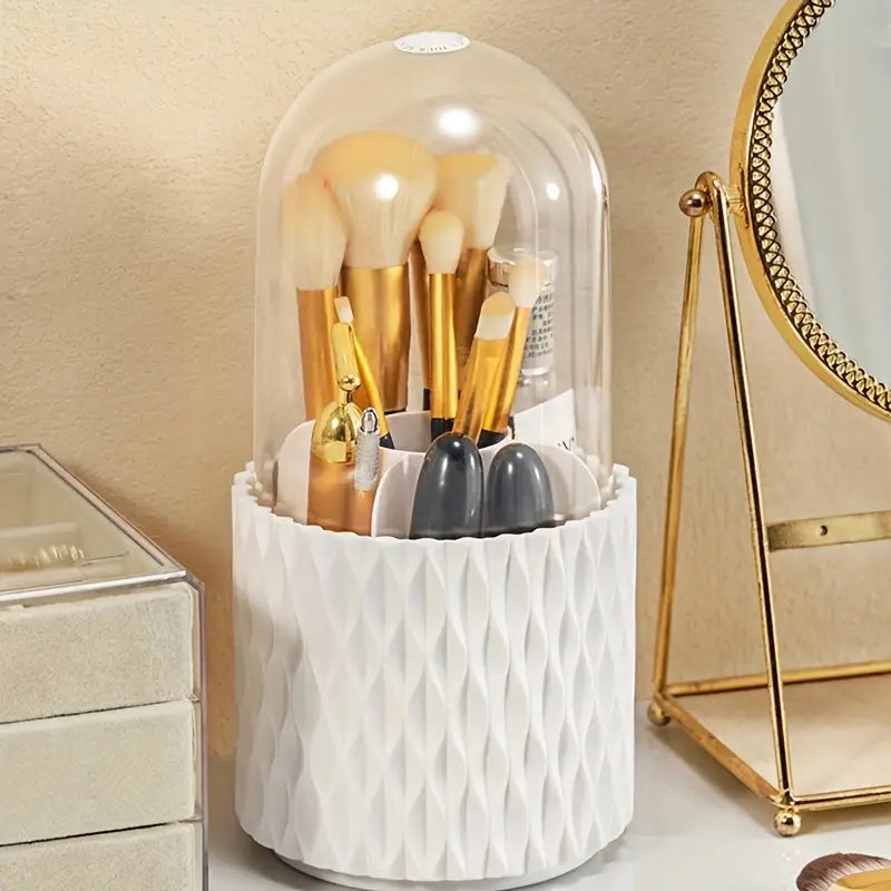 1pc Makeup Brush Storage Box, 360° Rotating Pen Holder
