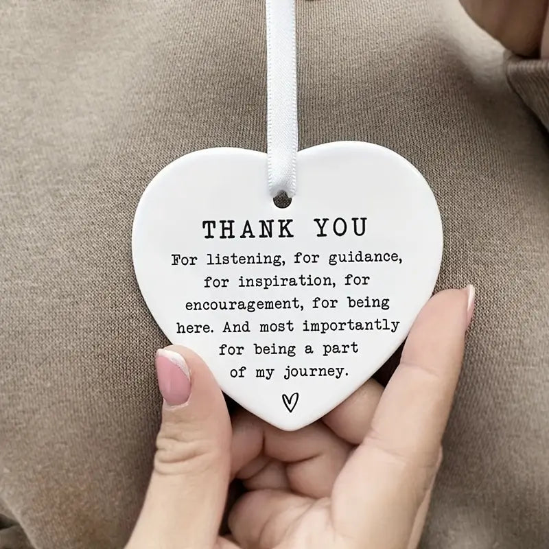 1pc Acrylic Heart Hanging Ornament Thank You Keepsake