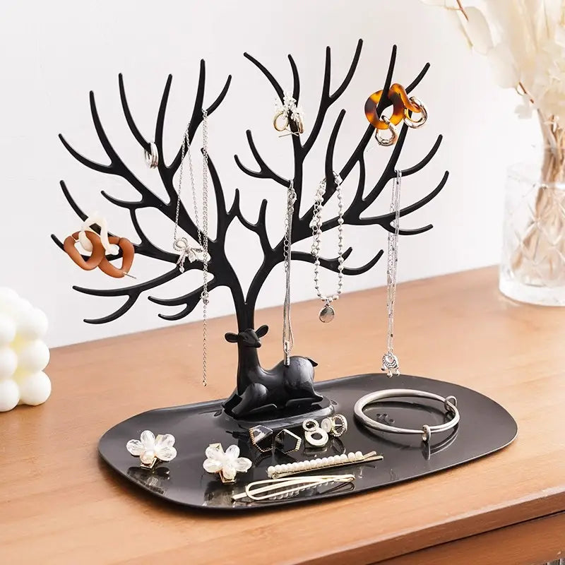 1pc Plastic Jewelry Display Rack, Deer Horn Tree Design For Necklaces, Earring