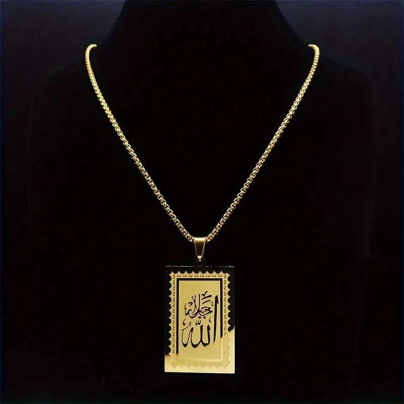 Men's 18K Gold Plated Stainless Steel Funky Pendant Necklace