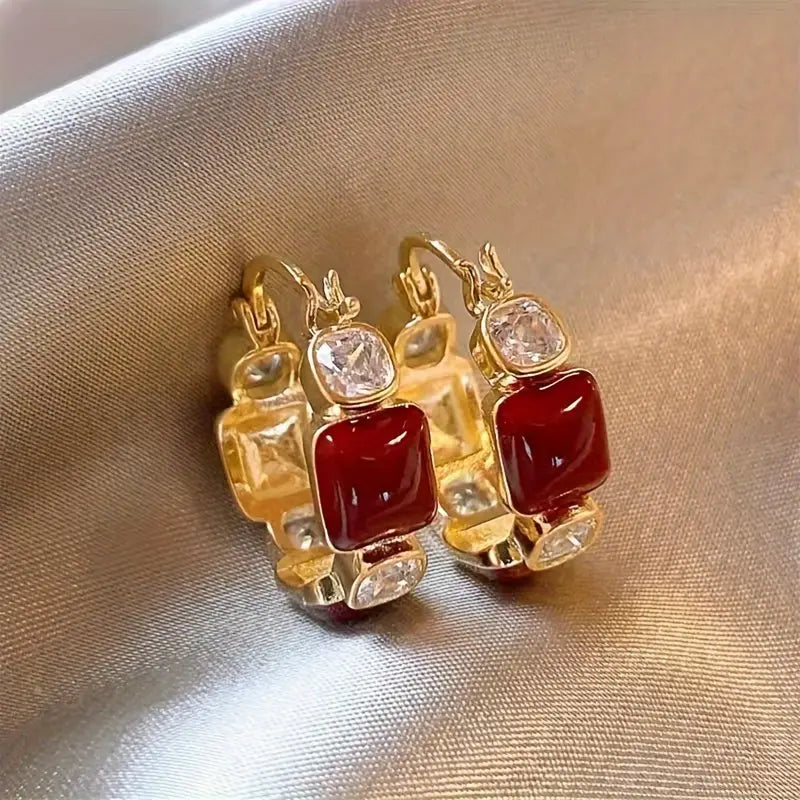 Vintage Luxury Brown Earrings, Simple Earrings, Fashion Elegant Earrings For Women