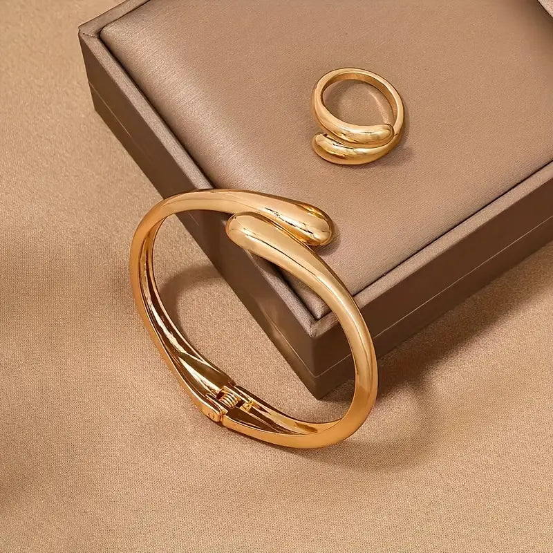 Geometric Ring Bracelet Ring Jewelry Set Alloy Jewelry Gift For Women Party