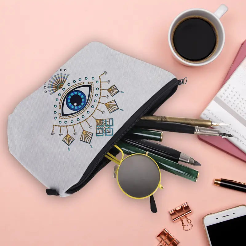 Travel Toiletry Bag Practical Cosmetic Storage Bag Portable Evil Eye Pattern Makeup Pouch