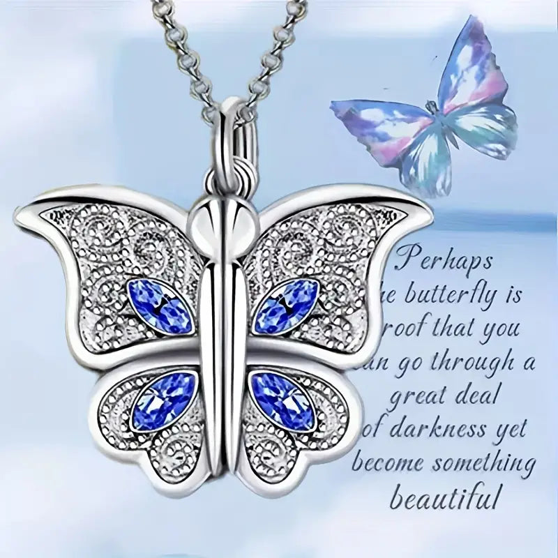 1pc Fashion Classic Openable Butterfly Pendant Necklace