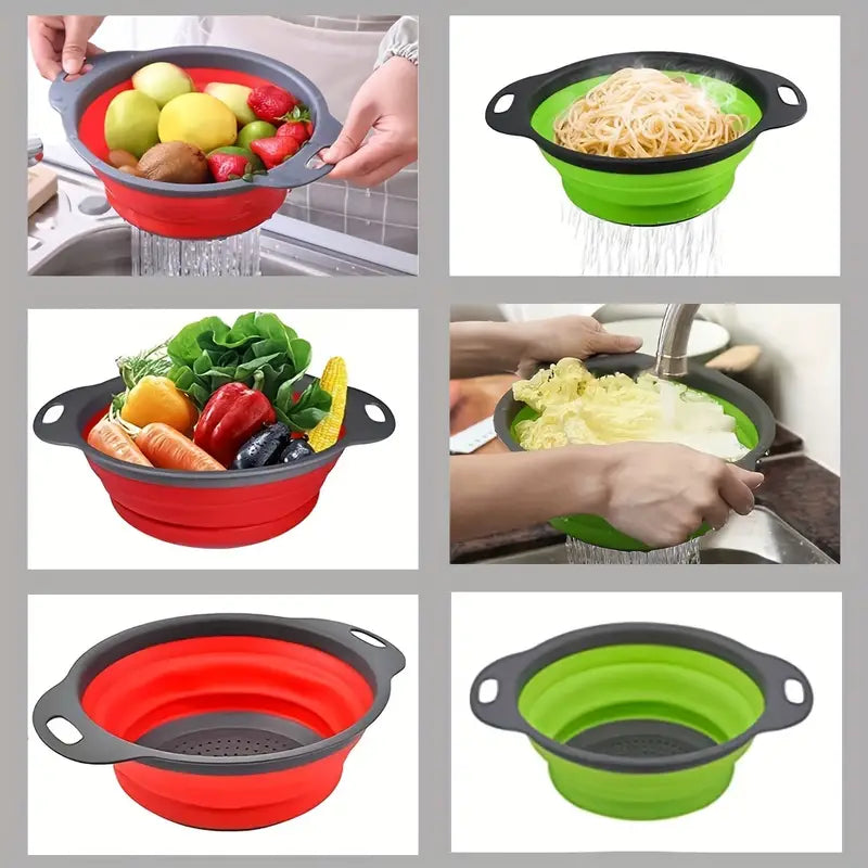 1pcs Collapsible Colander Round,Silicone Kitchen Sink Strainer