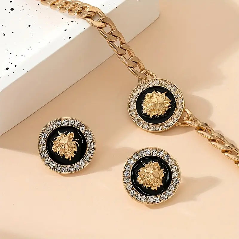 1 Pair Of Earrings + 1 Necklace Stylish Jewelry Set