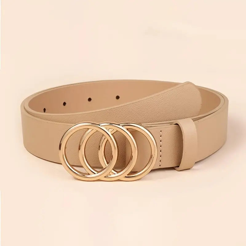 Golden Triple Ring Buckle Belts