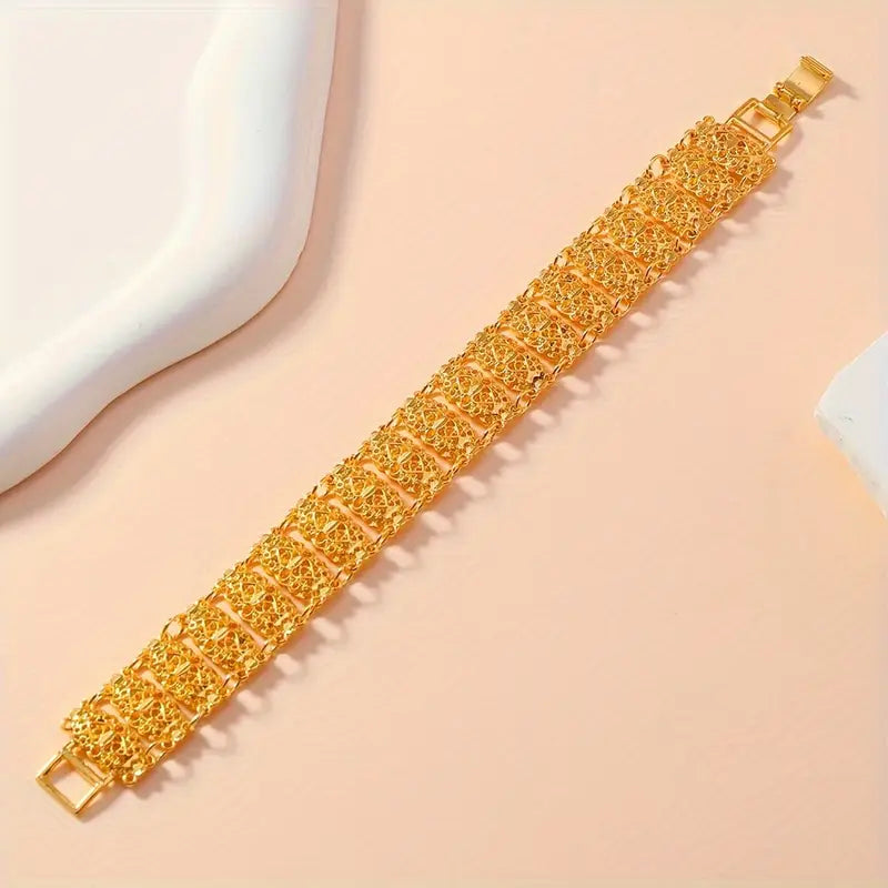 Elegant Gold-Plated Hollow Design Women's Bracelet