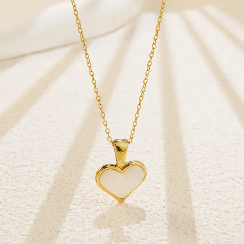 Simple Heart Pendant Necklace, Alloy Multicolor Love Charm for Men and Women