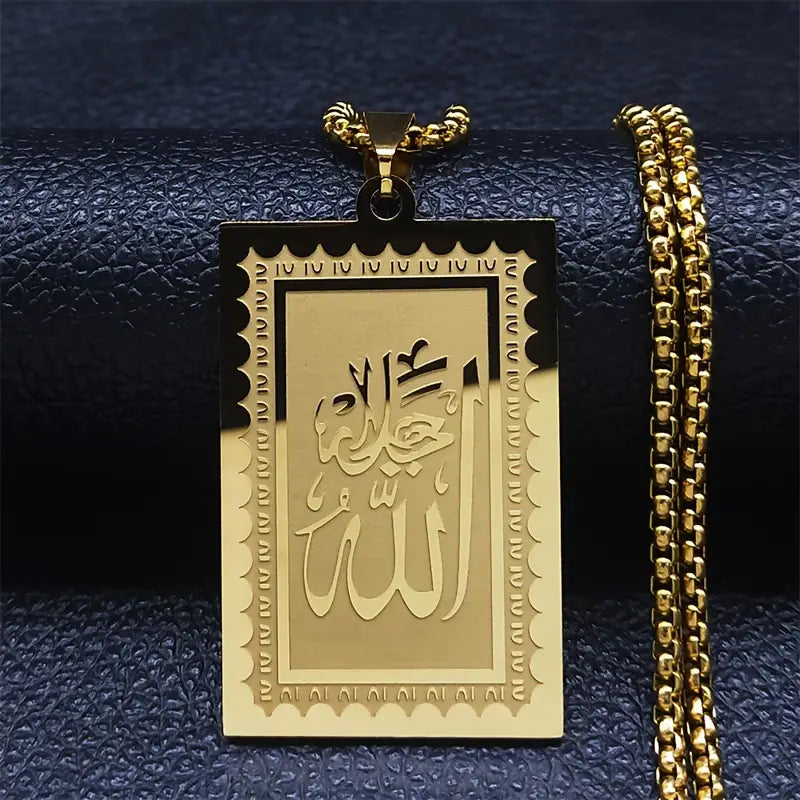 Men's 18K Gold Plated Stainless Steel Funky Pendant Necklace