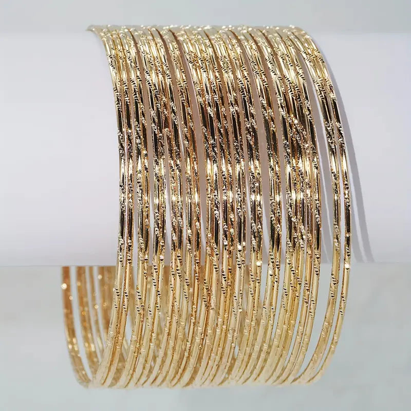 30pcs/Set Color 14K Plated Iron Circle Bangle Bracelet For Women Party Favors