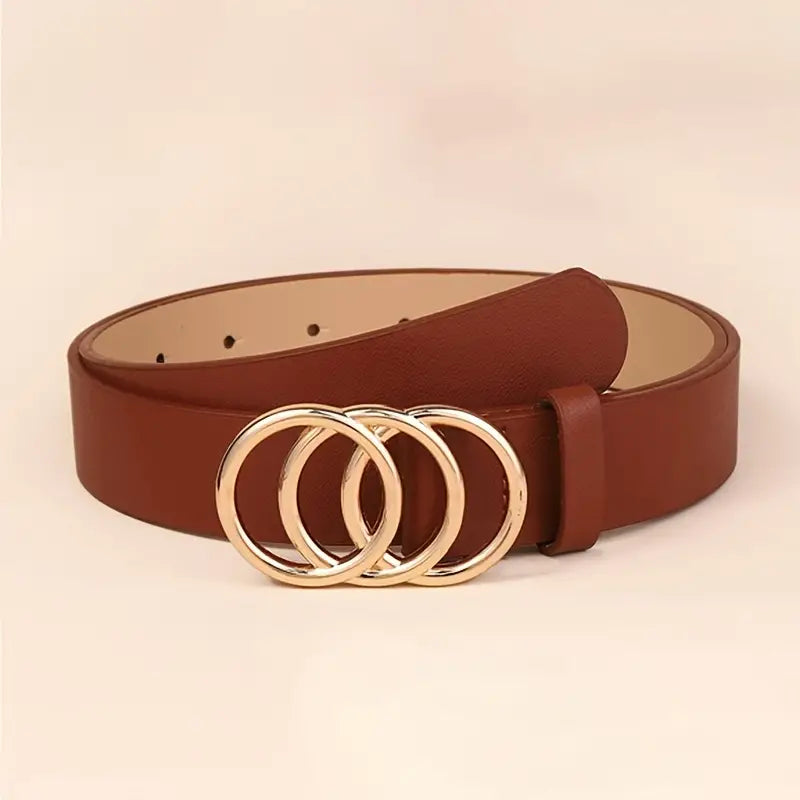 Golden Triple Ring Buckle Belts