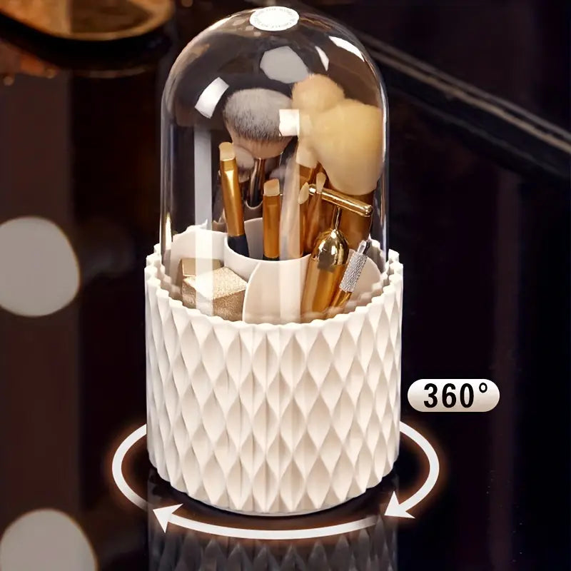1pc Makeup Brush Storage Box, 360° Rotating Pen Holder