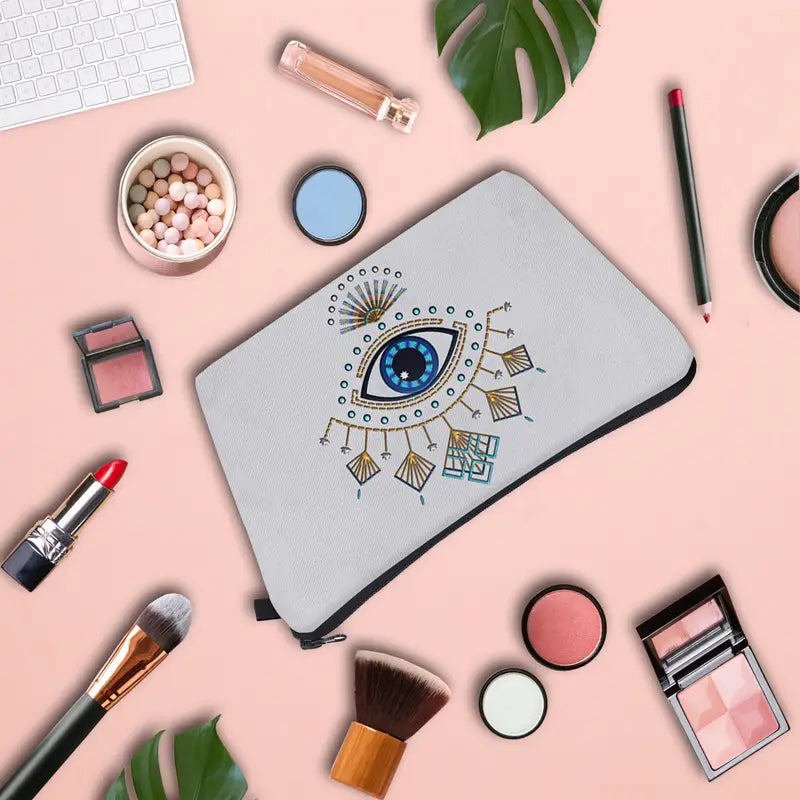 Travel Toiletry Bag Practical Cosmetic Storage Bag Portable Evil Eye Pattern Makeup Pouch