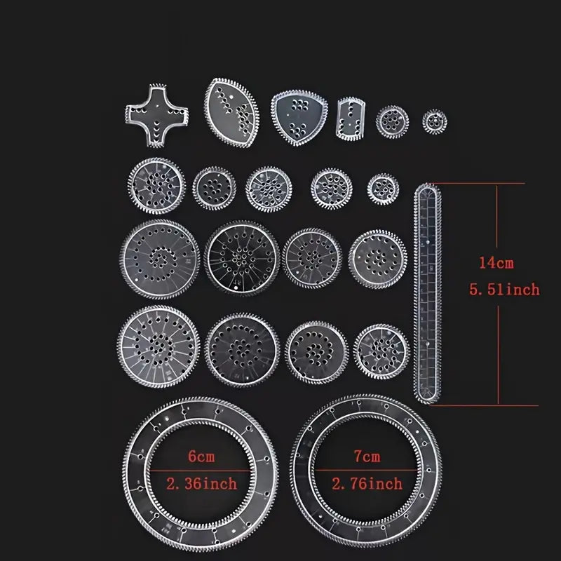 22pcs/set Kaleidoscope Drawing Stencil