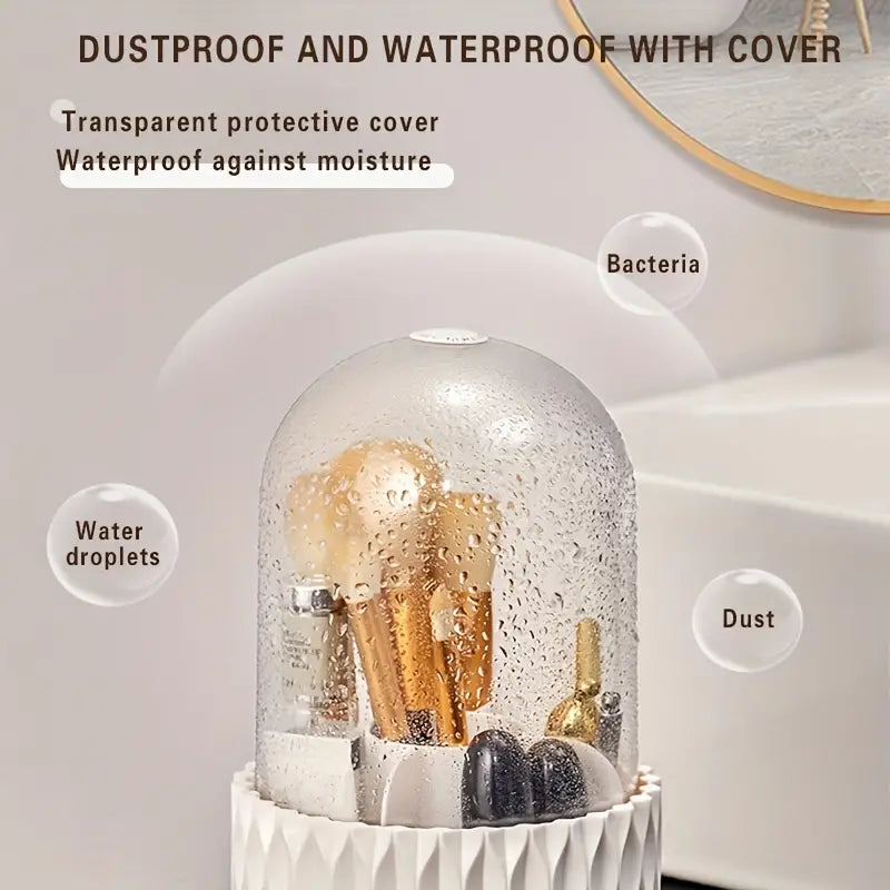 1pc Makeup Brush Storage Box, 360° Rotating Pen Holder