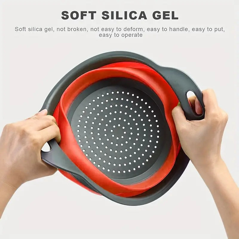 1pcs Collapsible Colander Round,Silicone Kitchen Sink Strainer