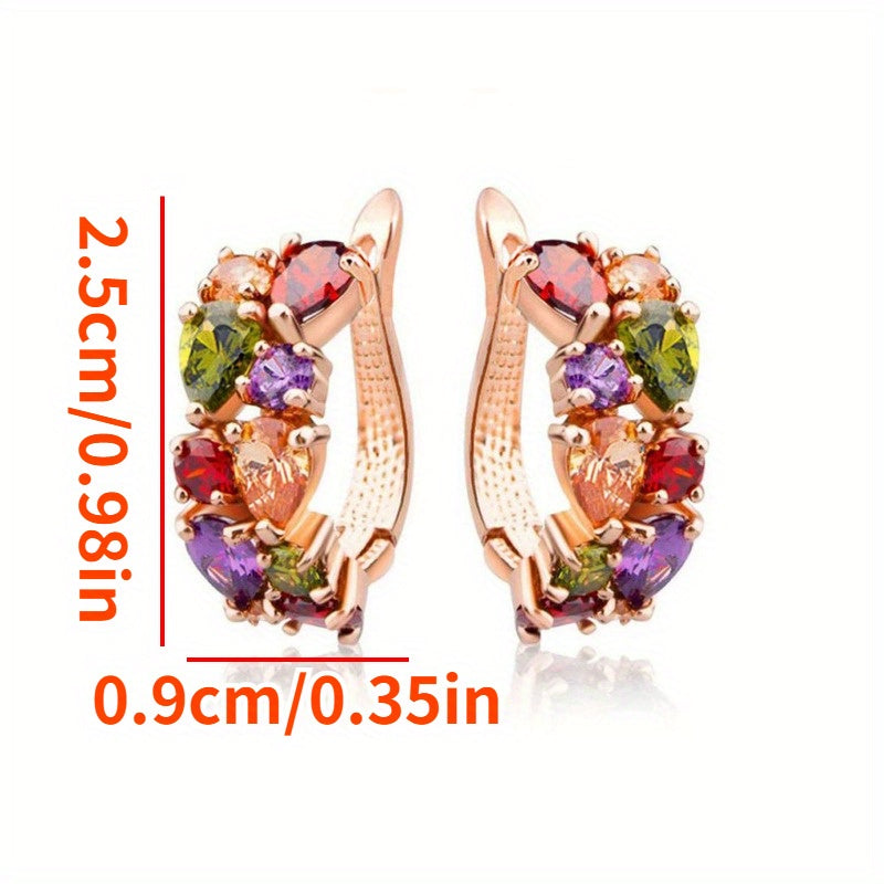 Elegant Leverback Earrings Paved Shining Zirconia