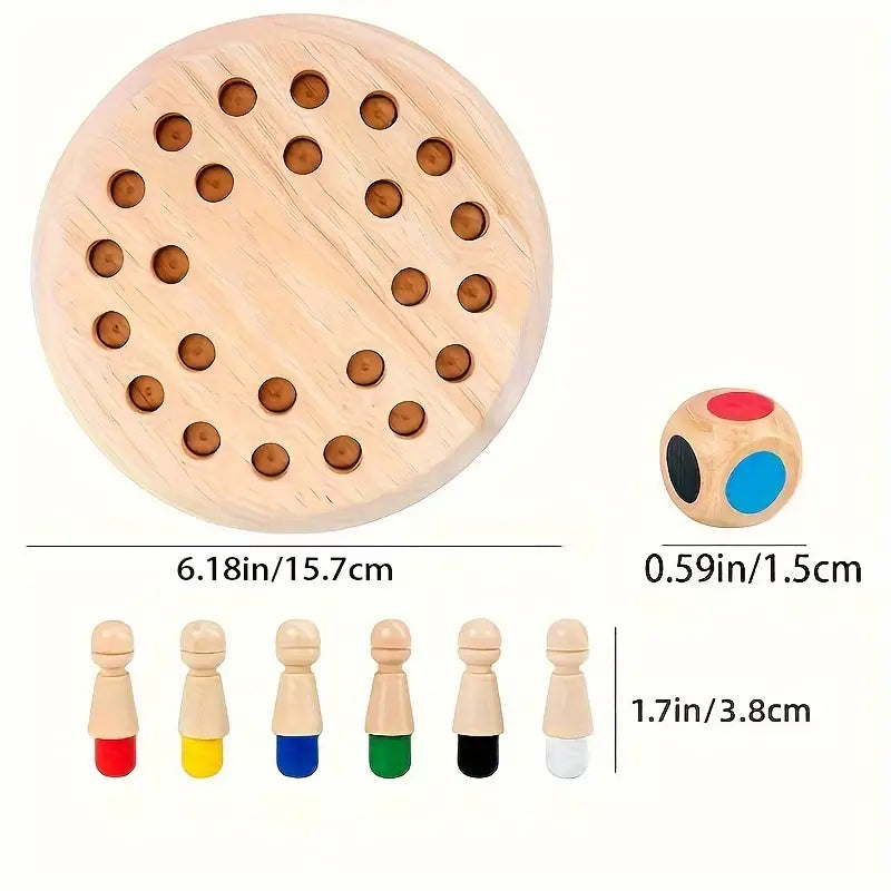 Wooden Memory Matchstick Chess Game