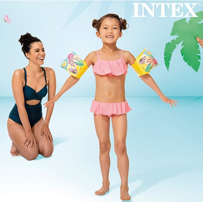 Intex Deluxe Arm Bands, Orange, 3 -6 Years Girls