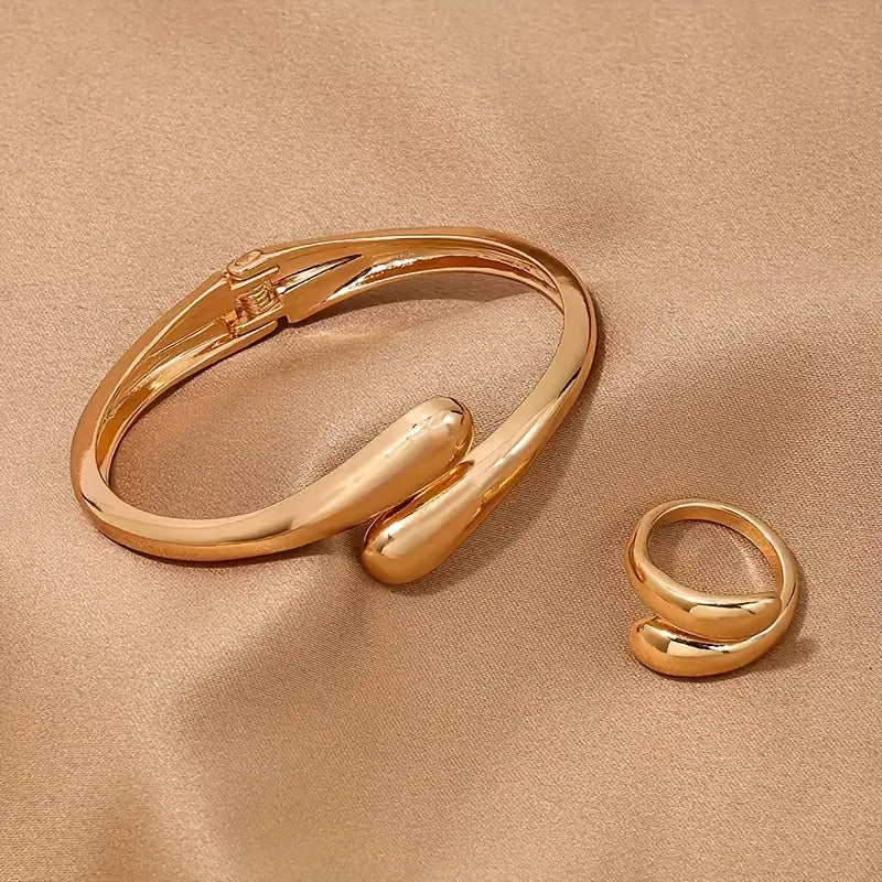 Geometric Ring Bracelet Ring Jewelry Set Alloy Jewelry Gift For Women Party