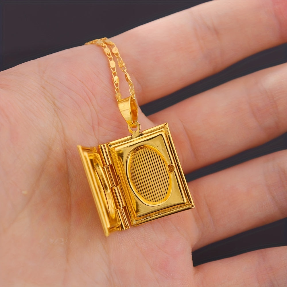 Necklace Casual Jewelry Gold Plated Photo Box Design Pendant Necklace