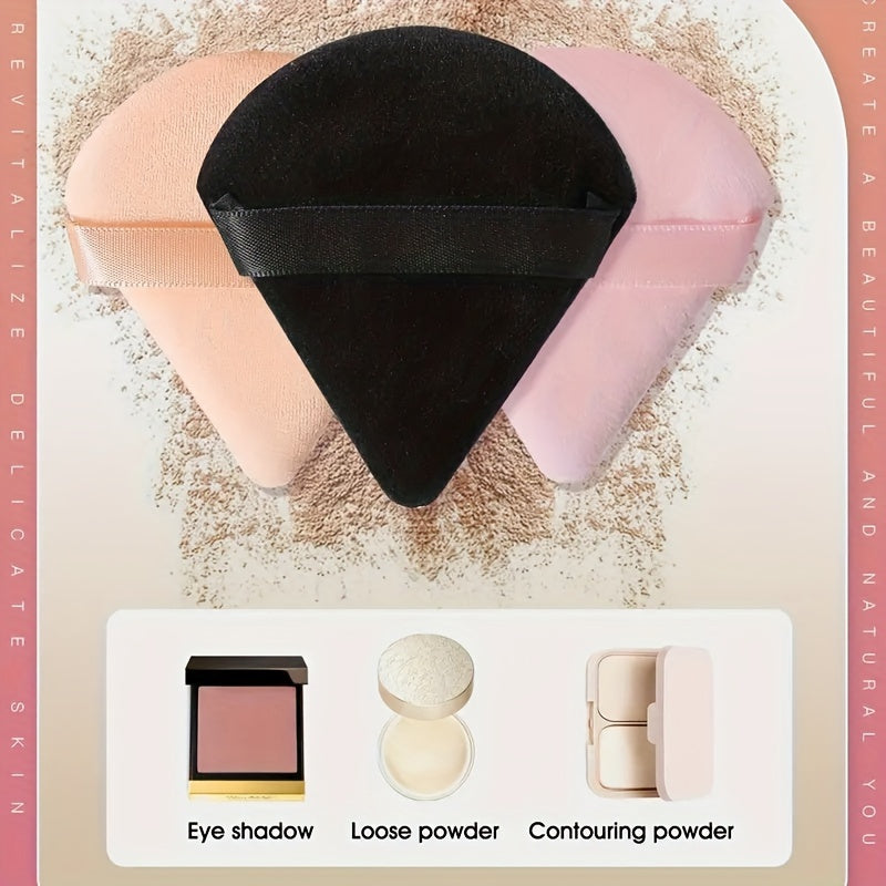 6 pcs Soft Triangle Powder Puffs for Loose Powder, Mineral Powder