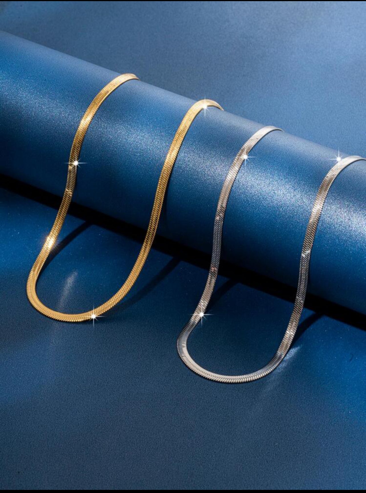 1pc Stainless Steel Necklace, Trendy Flat Chain Necklace Unisex