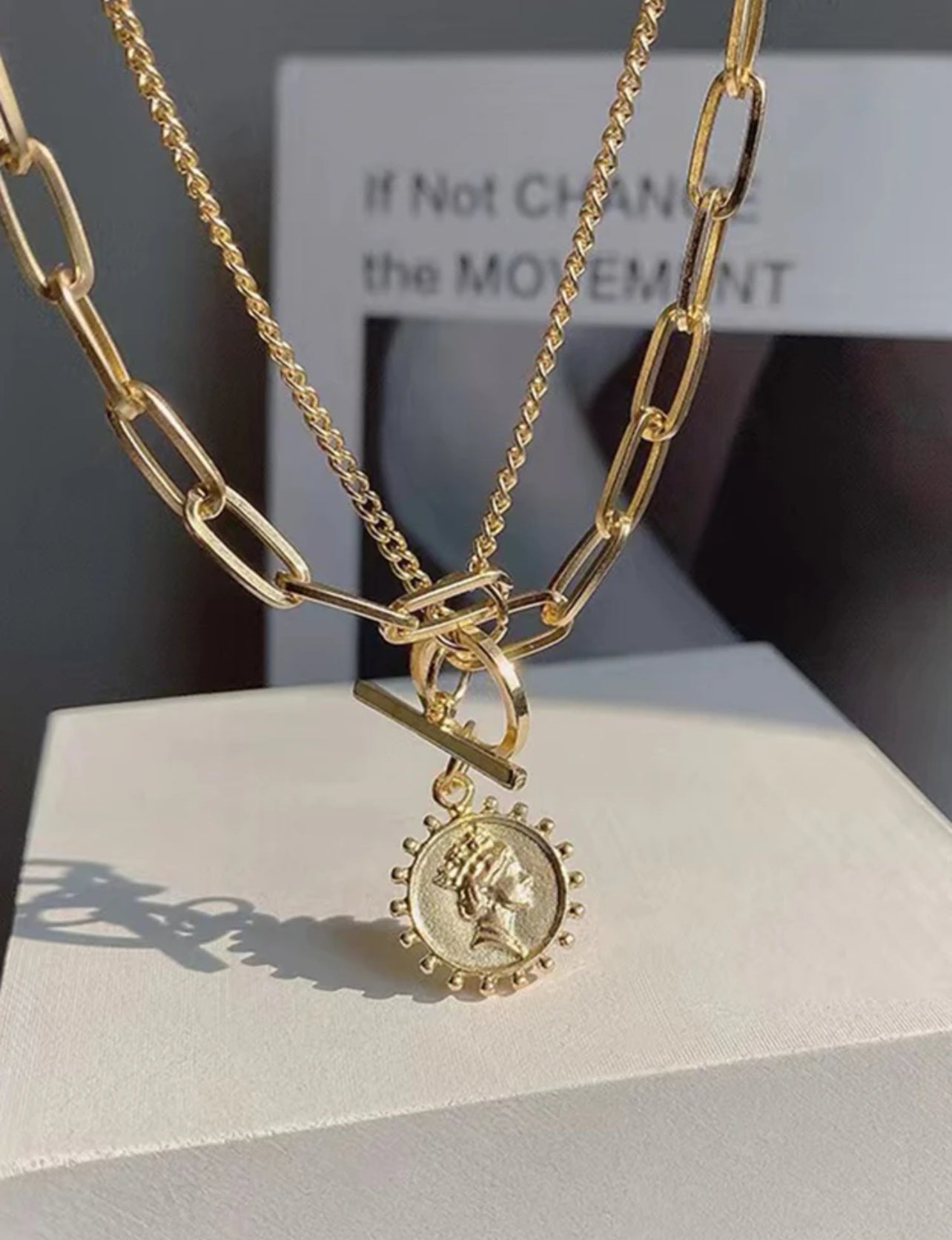 Fashion Simple Retro Double Layer Necklace, Simple Neck Chain Cool Necklace