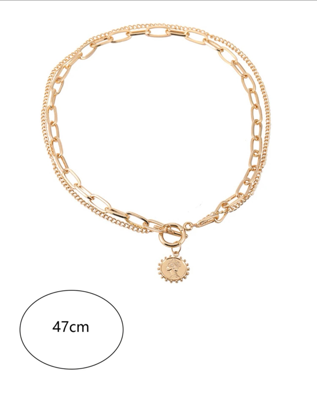 Fashion Simple Retro Double Layer Necklace, Simple Neck Chain Cool Necklace